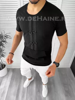 Tricou barbati slim fit negru B1955 V2-1,2